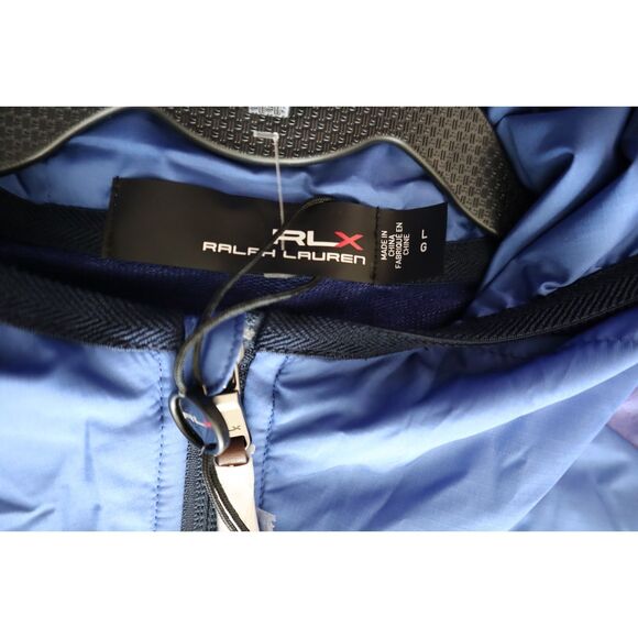 RLX Ralph Lauren Men's Sz L Blue Full Zip Hooded Wool Blend Golf Jacket - Picture 5 of 14